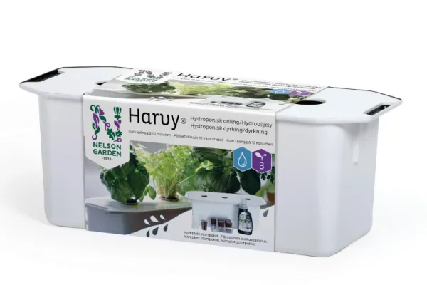 En vit Harvy hydroponisk odling med tre plugghål